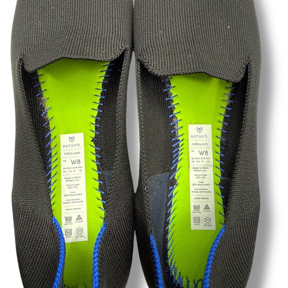 Rothy's The Loafer Flats Women's 8 Black Knit Slip On Sustainable Work Office - Picture 7 of 10